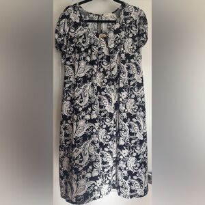 Joie de Vivre Black and White Midi Dress